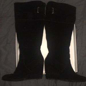Suede knee high boots